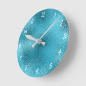 Elegant Metallic Blue Silver Decorative Ronde Klok (Hoek)