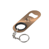 Elegant Metallic Bronze Gold Monogram Mannen Mini Flessenopener (Achterkant Gekanteld)