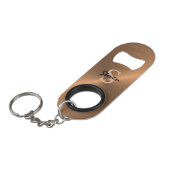 Elegant Metallic Bronze Gold Monogram Mannen Mini Flessenopener (Voorkant Gekanteld)