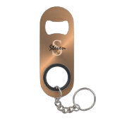 Elegant Metallic Bronze Gold Monogram Mannen Mini Flessenopener (Achterkant)