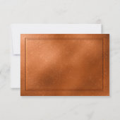 Elegant Metallic Copper Wedding RSVP (Achterkant)