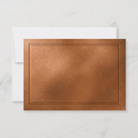 Elegant Metallic Copper Wedding RSVP (Achterkant)