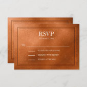 Elegant Metallic Copper Wedding RSVP (Voorkant / Achterkant)