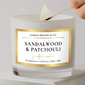 Elegant Metallic Faux Gold Script Font Candle Jar Rechthoekige Sticker