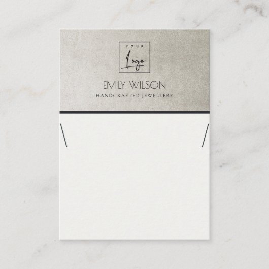 ELEGANT METALLIC FAUX SILVER LOGO DISPLAY VISITEKAARTJE (Voorkant)