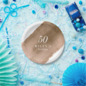 Elegant Metallic Gold Birthday Paper Bord (Feest)