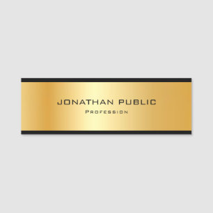 Elegant Metallic Gold Sjabloon Professional Naamplaatje