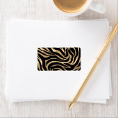Elegant Metallic Gold Zebra Black Animal Print Etiket (Insitu)
