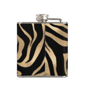 Elegant Metallic Gold Zebra Black Animal Print Heupfles (Achterkant)