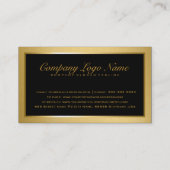 Elegant Metallic Goud en Zwart Visitekaartje (Achterkant)