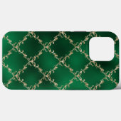 Elegant Metallic Green Gold Damask Case-Mate iPhone Case (Achterkant (horizontaal))