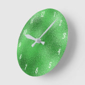 Elegant Metallic Green Silver Decorative Ronde Klok (Hoek)