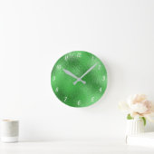 Elegant Metallic Green Silver Decorative Ronde Klok (Huis)