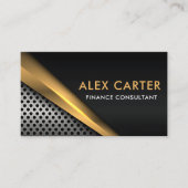 Elégant Metallic Moderne Carte de visite de luxe (Devant)