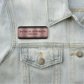 Elegant Metallic Roze en Zwart: Classic Glamorous Naamplaatje (In situ)