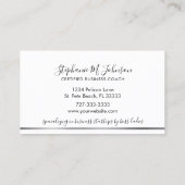Elegant Metallic Silver Glitter Drip Monogram Logo Visitekaartje (Achterkant)