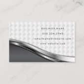 Elegant Metallic Weave Patroon Visitekaartje (Achterkant)