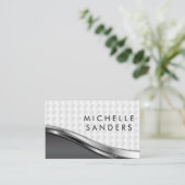 Elegant Metallic Weave Patroon Visitekaartje (Staand voorkant)