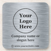 Elegant metallic zilver bier onderzetter (Voorkant)