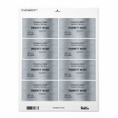 Elegant metallic zilver etiket (Full Sheet)