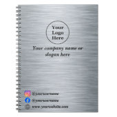 Elegant metallic zilver notitieboek (Voorkant)