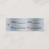 Elegant metallic zilver Prijs Label (Achterkant)