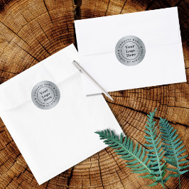 Elegant metallic zilver ronde sticker