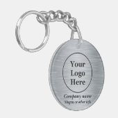 Elegant metallic zilver sleutelhanger (Voorkant Links)