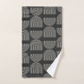 Elegant Mid Century Mod Arch Lines Black en White Bad Handdoek (Handdoek)