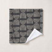 Elegant Mid Century Mod Arch Lines Black en White Bad Handdoek (Wasdoekje)