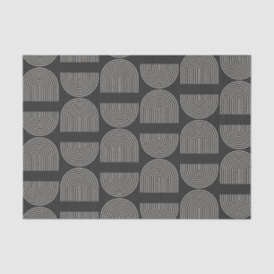Elegant Mid Century Mod Arch Lines Black en White Tissuepapier