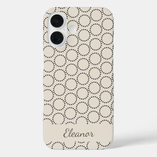 Elegant Mid-Century Modern Beige Gepersonaliseerd Case-Mate iPhone Case (Achterkant)