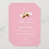 Elegant middel om een roze bruiloft te worden kaart (Voorkant / Achterkant)