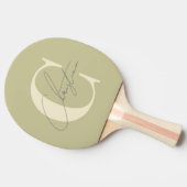 Elegant midden-eeuw modern monogram stofstadium tafeltennisbatje (Zijkant)