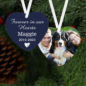 Elegant Midnight Blue Pet Memorial Photo Keepomwil Ornament