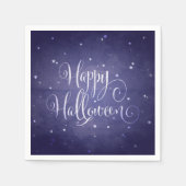 Elegant Midnight Blue Stars Happy Halloween Servetten (Voorkant)