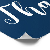 Elegant Midnight Blue Unplugged Weddenbord Poster (Hoek)