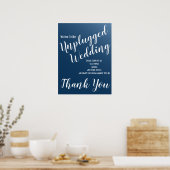 Elegant Midnight Blue Unplugged Weddenbord Poster (Keuken)