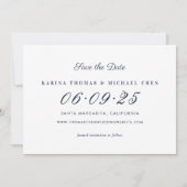 Elegant Midnight Blue Wedding Photo Collage Save The Date (Achterkant)