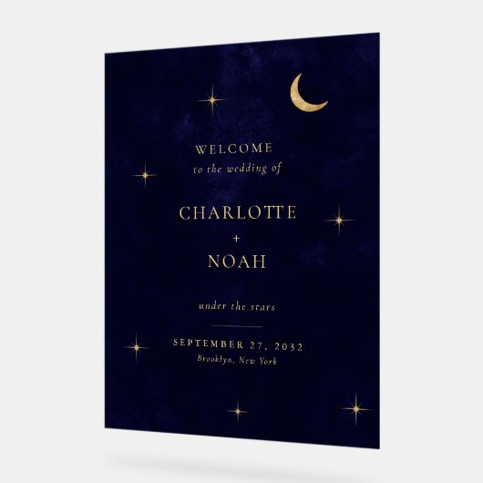 Elegant Midnight Celestial Wedding Welcome (Angle)