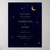 Elegant Midnight Celestial Wedding Welcome Sign Poster (Voorkant)