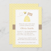 Élégant mignon bourdon Bee Baby Shower Invitations (Devant / Derrière)