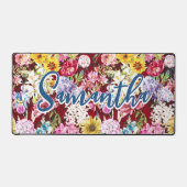 Élégant Mignon Monogramme Floral Rouge Jaune (Recto)