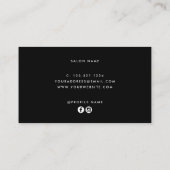 Elegant mijnenblauw en zwarte schaar visitekaartje (Achterkant)