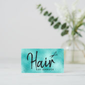 Elegant mijnenblauw en zwarte schaar visitekaartje (Staand voorkant)