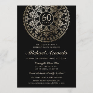 Elegant Milestone Birthday Invitations Gold Foil Kaart