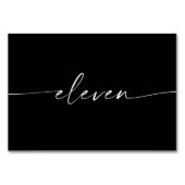 Élégant Mini Script Cartes de Table Numéros Onze (Dos)