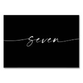 Élégant Mini Script Cartes de Table Numéros Sept (Devant)