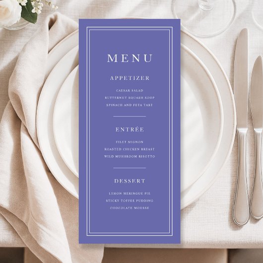 Elegant Minima 3 Coursel Purple Menu