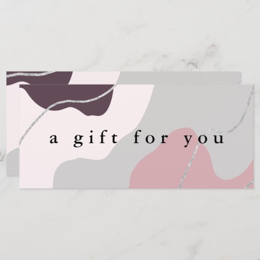 Elegant minimaal abstract zilverglitter (Voorkant / Achterkant)